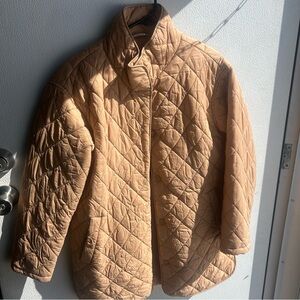 Time and Tru Women's Quilted Barn Coat | Small | Tan